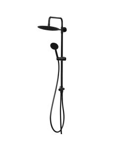 Set of shower head set+ sliding shower, Poseidon, 1 function, stainless steel, black