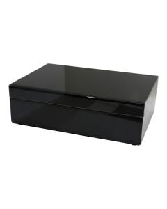 Storage box, resin and glass,black, 27x17xH9 cm