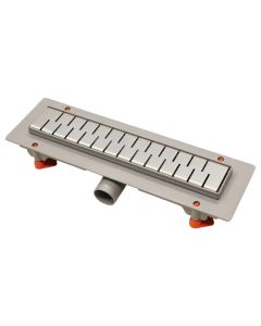 Shower Drain, stainless steel, PVC frame, grey, 35 cm