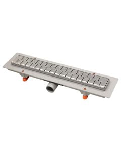 Shower Drain, stainless steel, PVC frame, grey, 45 cm
