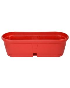 Oval flower pot, DRINA, plastic, red, 50x17.5xH15 cm