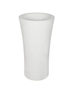 Round flower pot with light, plastic, white, Ø46xH87 cm