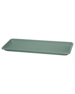Rectangular flower pot saucer, plastic, sage green, 19x58xH3.2 cm