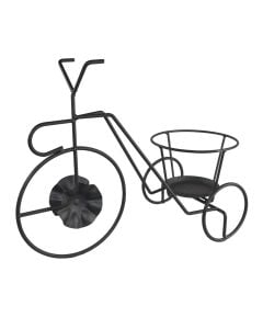 Flower pot holder (1 pot), metallic, anthracite, 54x26xH45 cm