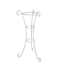 Flower pot holder, metallic, white, Ø32 xH100 cm