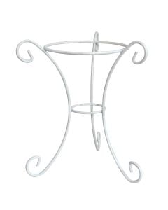 Flower pot holder, metallic, white, Ø32 xH50 cm