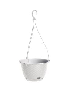 Round hanging flower pot, RATOLLA ROUND W, plastic, white, Ø21.7xH14.2 cm, 3.4 lt