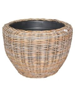 Round flower pot, rattan stripe, natural, Ø80 xH62 cm