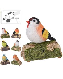 Garden decoration with sound, polyresin, beige, H13 cm