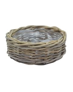 Round flower pot, rattan stripe, natural, Ø30 xH11cm