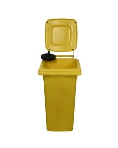 Garbage bin, 120 lt, plastic, yellow, 55x50xH94 cm