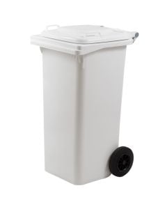 Garbage bin, 120 lt, plastic, white, 55x50xH94 cm