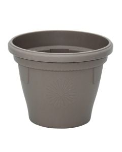 Flower pot, round, pp, taupe, Ø14 xH12.5 cm