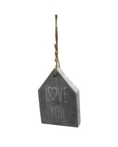 Decorative hanging décor, ceramic, grey, 7x2xH11 cm