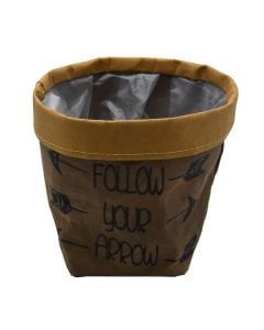 Flower plant pot, paper, brown, Ø15 xH13 cm