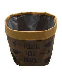 Flower plant pot, paper, brown, Ø17 xH15 cm