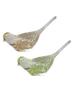 Garden decoration, bird, glass, assorted, 16x5.5xH9.2 cm