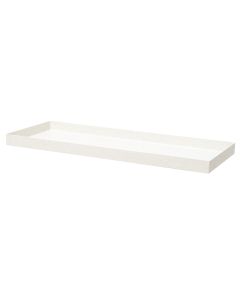 Flower pot saucer, rectangular, plastic, dot white, 80x30xH4 cm