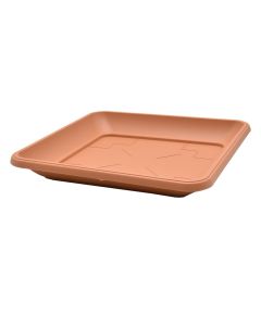 Flower pot saucer, square, Terra, plastic, terracotta, 27x27xH3.8 cm