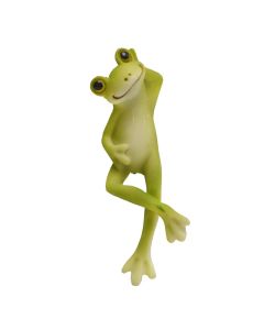 Decorative statue, Frog, polyresine, green, 8x2xH2.5 cm