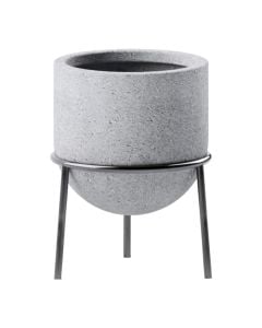 Flower pot, Ziva, XL, concrete, gray, 40x40xH55 cm
