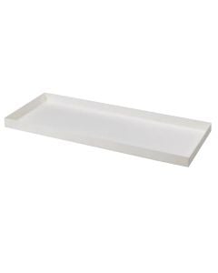Flower pot saucer, rectangular, plastic, white, 80x30xH4 cm