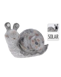 Dekorues kopshti, Snail, me sy solari, oksid magnezi, shumëngjyrësh, 36.5x18xH16.5 cm