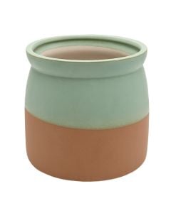 Flower pot, ceramic, green, 18.5x18.5x16.5 cm