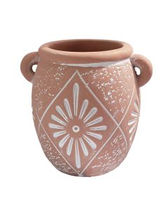 Flower pot, ceramic, terracotta, 17.4x14x15.8 cm