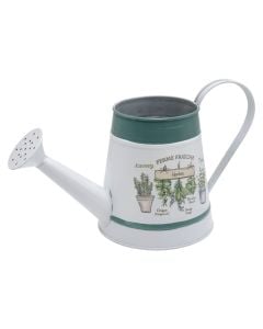 Watering can, metal, white, 14x14.5 cm