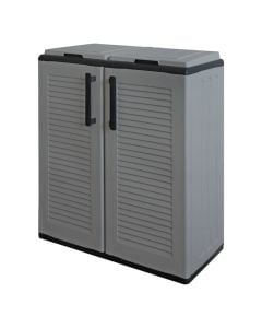 Cabinet with 2 lids, for garbage, polypropylene, anthracite, 68x37xH84 cm