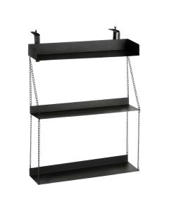 Hanging rack, Morena, with 3 shelves, metal, black, 58x28xH81 cm