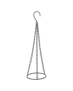 Flower pot holder, Greenrax, with hanging, metal, black, Ø13xH42 cm