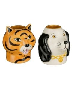 Candle holder, Animal, ceramic, assorted, Ø6.5xH7 cm