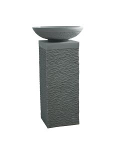 Flower pot, acrylic, anthracite, 45x45x15 cm; 27x27xH70 cm