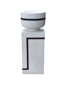 Flower pot, acrylic, grey/black, 35x70 cm; 39x29 cm