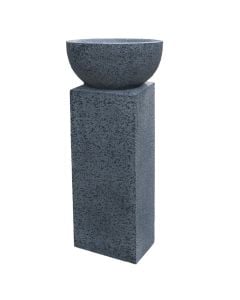 Flower pot, acrylic, anthracite, 46x46x23 cm; 30x30x80 cm