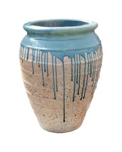 Flower pot, ceramic, beige/blue, Ø55xH74 cm