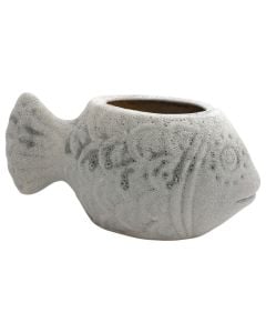 Flower pot, Fish, ceramic, beige, 30x16xH14 cm