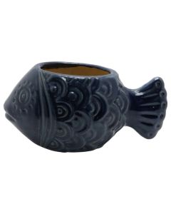 Flower pot, Fish, ceramic, blue, 30x16xH14 cm