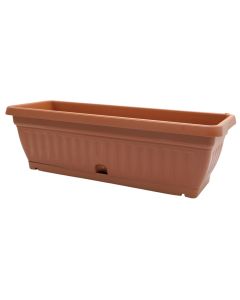 Vazo lulesh, drejtkëndëshe, plastike, terrakotë, 50x17xH16 cm