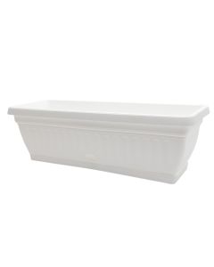 Flower pot, rectangular, plastic, white, 50x17xH16 cm