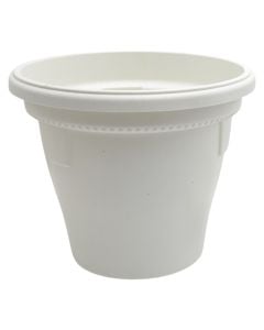 Flower pot, round, plastic, white, Ø29xH25 cm