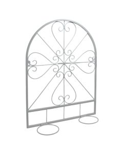 Wall rack, with flowet pot, metal, white, 44.5x12.5xH59 cm