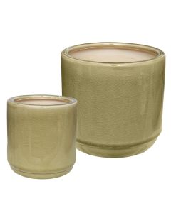 Flower pot, set 2 pieces, ceramic, brown