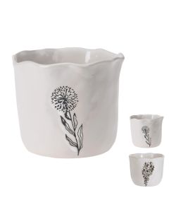 Flower pot, porcelain, white, H10.5 x ø12.5 cm