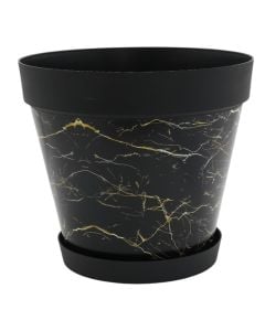 Flower pot, Desenli, plastic, black, Ø26xH23 cm