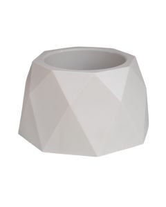 Flower pot, Geo, plastic, white, Ø11xH6.8 cm