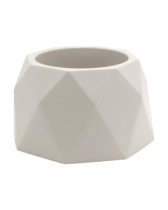 Flower pot, Geo, plastic, white, Ø14.5xH8.8 cm