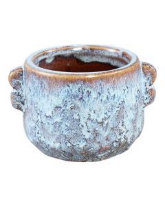 Flower pot, ceramic, blue, 10x7.5xH6 cm